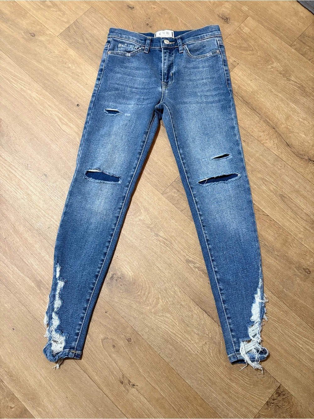 We The Free Distressed Skinny Jeans - Blue